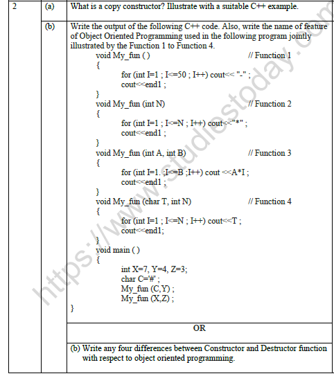 CBSE Class 12 Computer Science Sample Paper 2021 Set C Solved 5