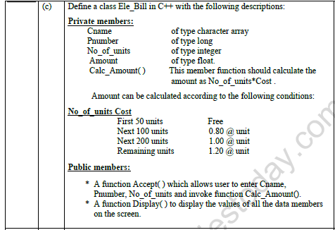 CBSE Class 12 Computer Science Sample Paper 2021 Set C Solved 6