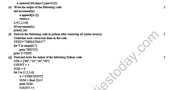 CBSE Class 12 Computer Science Sample Paper 5 3