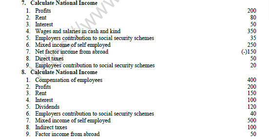 CBSE Class 12 Economics Income Method Worksheet Set B 3