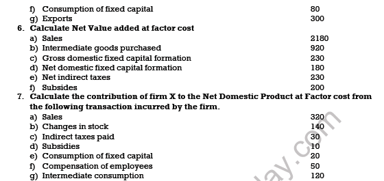CBSE Class 12 Economics National Income Accounting Worksheet Set A 3