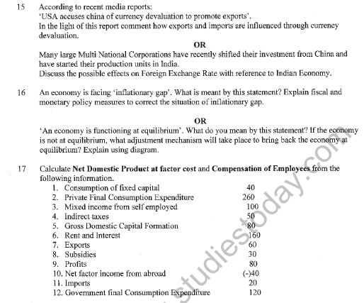 CBSE Class 12 Economics Sample Paper 2020 Set A Solved 4