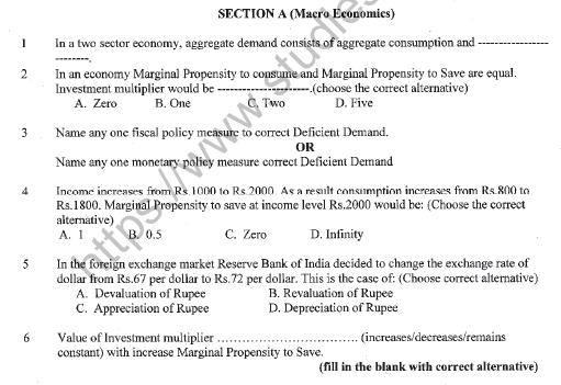 CBSE Class 12 Economics Sample Paper 2020 Set B Solved 1