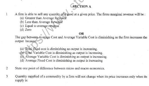 CBSE Class 12 Economics Sample Paper 2021 Set A Solved 1