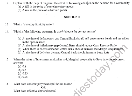 CBSE Class 12 Economics Sample Paper 2021 Set A Solved 4