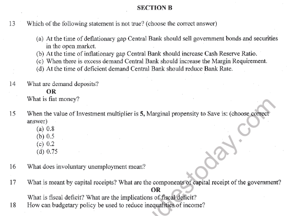 CBSE Class 12 Economics Sample Paper 2021 Set B Solved 4