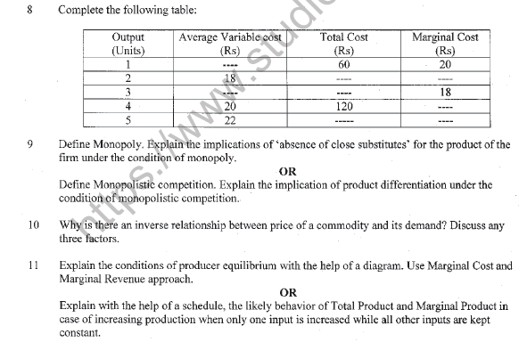 CBSE Class 12 Economics Sample Paper 2021 Set C Solved 3