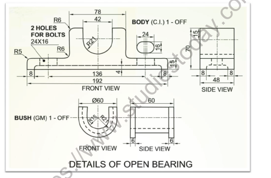 CBSE Class 12 Engineering Graphics Assembly Drawing Worksheet Set A 1