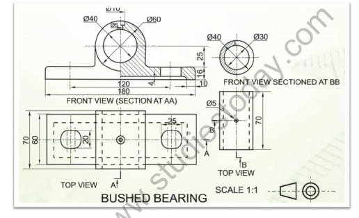 CBSE Class 12 Engineering Graphics Assembly Drawing Worksheet Set A 2