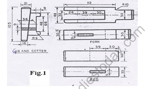 CBSE Class 12 Engineering Graphics Assembly Drawing Worksheet Set A 4