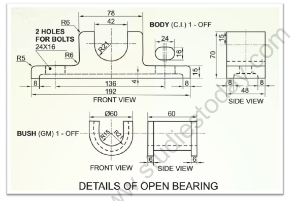 CBSE Class 12 Engineering Graphics Assembly Drawing Worksheet Set B 1