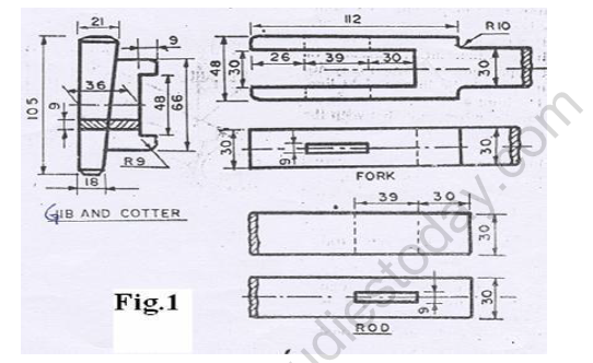 CBSE Class 12 Engineering Graphics Assembly Drawing Worksheet Set B 5