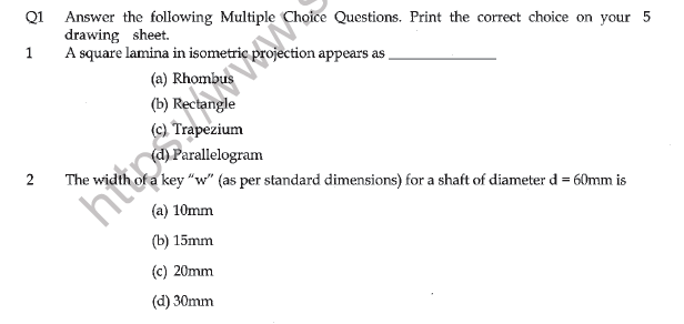 CBSE Class 12 Engineering Graphics Question Paper 2021 Set A Solved 1