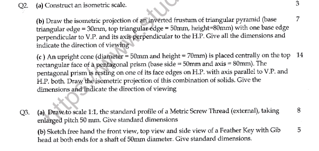CBSE Class 12 Engineering Graphics Question Paper 2021 Set A Solved 3