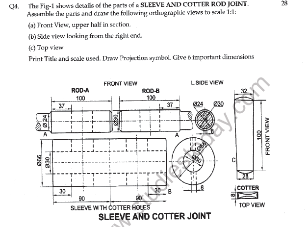 CBSE Class 12 Engineering Graphics Question Paper 2021 Set A Solved 4