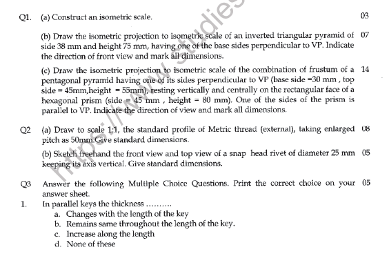 CBSE Class 12 Engineering Graphics Question Paper 2021 Set B Solved 1