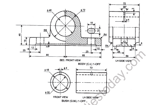 CBSE Class 12 Engineering Graphics Question Paper 2021 Set B Solved 3