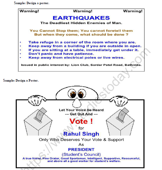 CBSE Class 12 English Poster Making Worksheet Set B 4