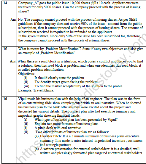 CBSE Class 12 Entrepreneurship Sample Paper 2022 Set A Solved 6