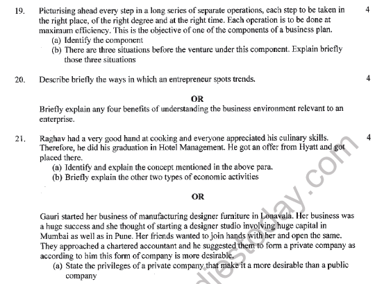 CBSE Class 12 Entrepreneurship Sample Paper 2022 Set B Solved 6