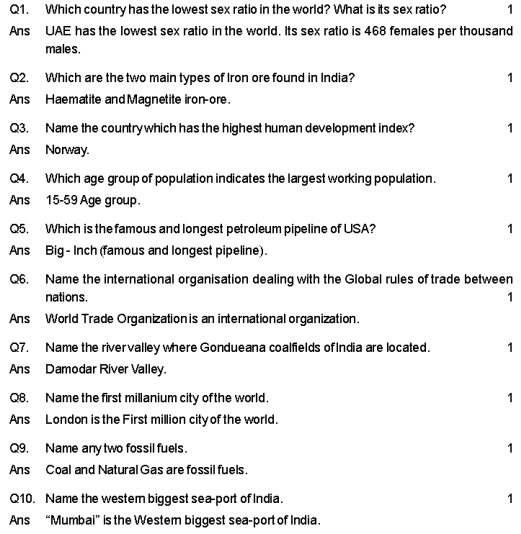 CBSE Class 12 Geography Sample Paper Set C