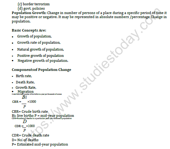 CBSE Class 12 Geography The World Population Notes 3