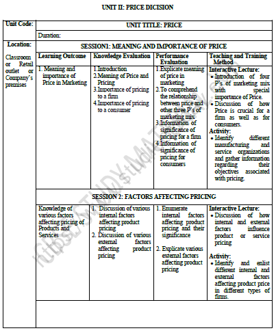 CBSE Class 12 Marketing Pricing Notes 1