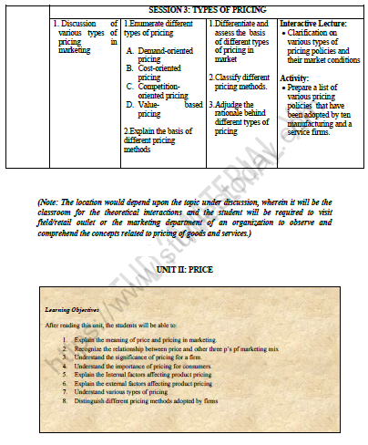 CBSE Class 12 Marketing Pricing Notes 2