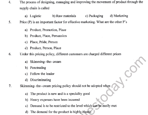 CBSE Class 12 Marketing Question Paper 2021 Set A Solved 2