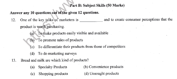 CBSE Class 12 Marketing Question Paper 2022 Set A Solved 3