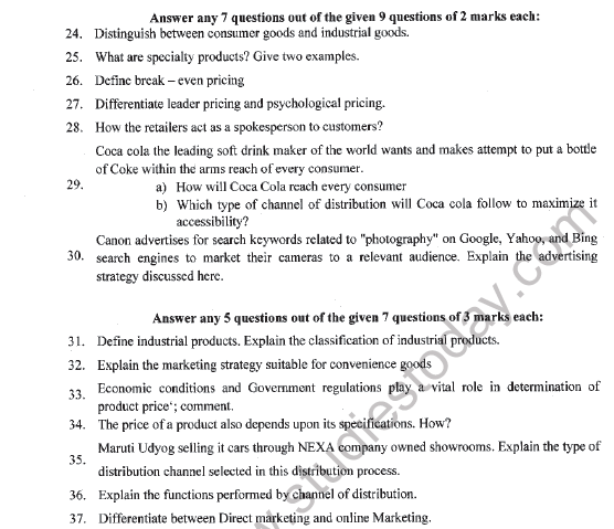 CBSE Class 12 Marketing Sample Paper 2021 Set A Solved 2