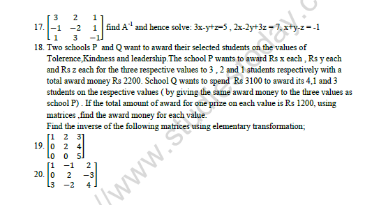 CBSE Class 12 Mathematics Matrices And Determinants Worksheet Set B 2