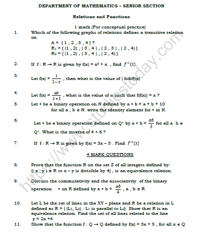 CBSE Class 12 Mathematics Question Bank 1