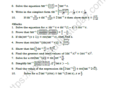 CBSE Class 12 Mathematics Question Bank 4