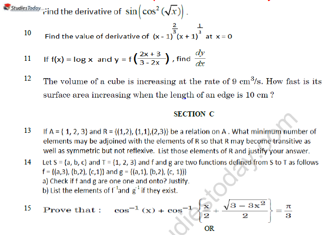 CBSE Class 12 Mathematics Question Paper 2022 Set B Solved 2
