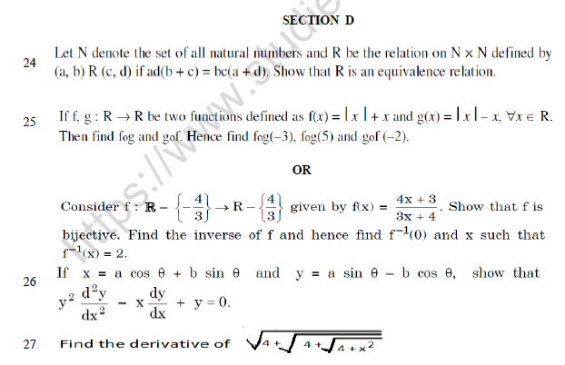 CBSE Class 12 Mathematics Question Paper 2022 Set B Solved 5
