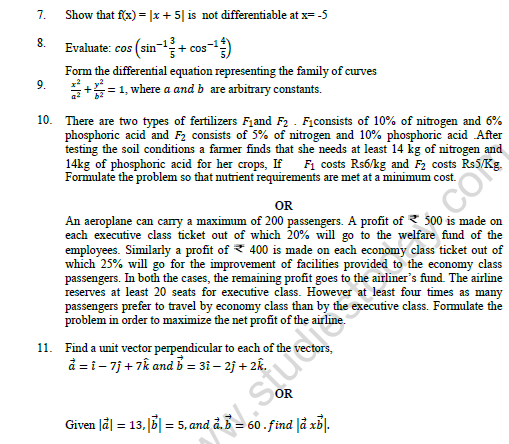 CBSE Class 12 Mathematics Sample Paper 2022 Set A 2