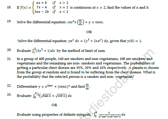 CBSE Class 12 Mathematics Sample Paper 2022 Set C4