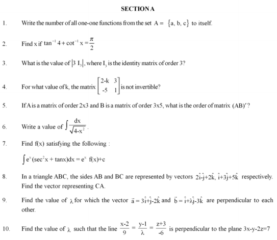 CBSE Class 12 Mathematics Sample Paper Solved Set B