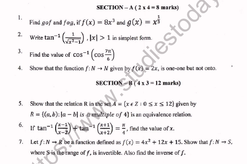 CBSE Class 12 Mathematics Worksheet Set E Solved 1