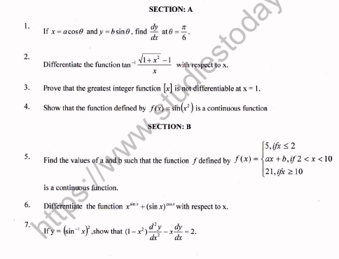 CBSE Class 12 Mathematics Worksheet Set G Solved 1