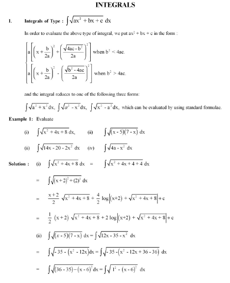 CBSE Class 12 Maths Integrals