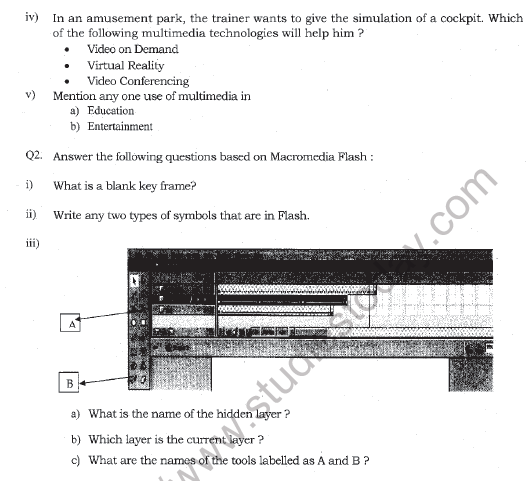 CBSE Class 12 Multimedia Web Tech Question Paper 2021 Set B 2