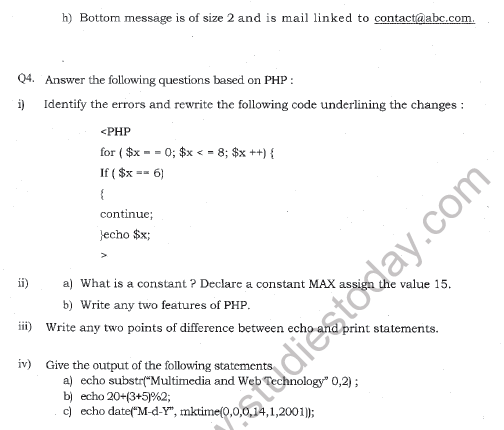 CBSE Class 12 Multimedia Web Tech Question Paper 2021 Set B 6