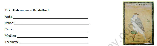 CBSE Class 12 Painting Falcon on a Bird-Rest Worksheet 1