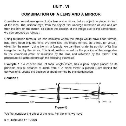 CBSE Class 12 Physics Lens and Mirror