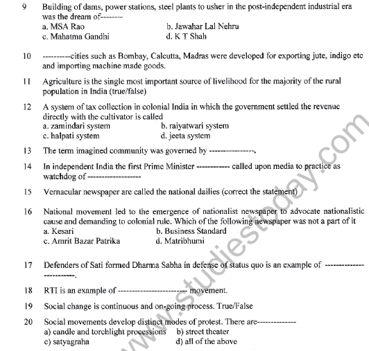 CBSE Class 12 Sociology Sample Paper 2021 Set C Solved 2