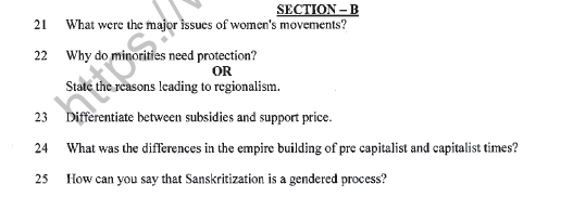 CBSE Class 12 Sociology Sample Paper 2021 Set C Solved 3