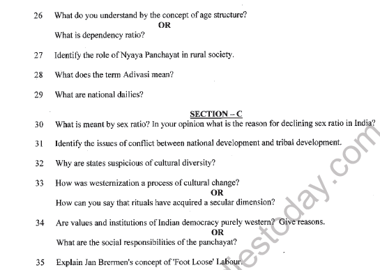 CBSE Class 12 Sociology Sample Paper 2021 Set C Solved 4