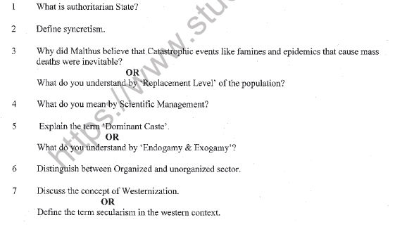 CBSE Class 12 Sociology Sample Paper 2022 Set A Solved 1